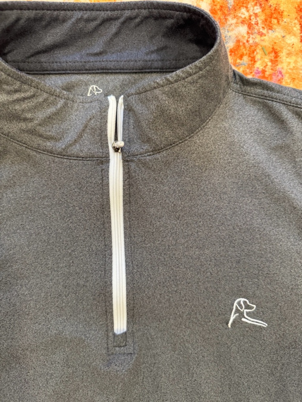 Rhoback Gray Performance Quarter Zip Pullover Bra… - image 2